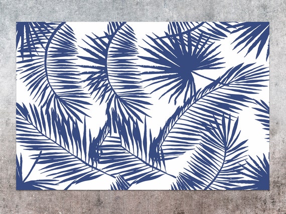 Blue Palm Leaves Vinyl Blue Palm Leaves Vinyl