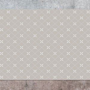 Oilcloth Ornamental Vinyl Mat, Beige Vinyl Floor Mat, Bronze Vinyl Rug, Geometric Linoleum Rug, Linoleum Mat, Area Rug, Comfort Mat