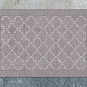 Sunny Gray Moroccan Rug Vinyl Mat, Gray Vinyl Floor Mat, Silver Vinyl Rug, Moroccan Linoleum Rug, Floor Mat, Area Rug, Art Mat