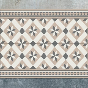 Gothic Caro Rug Beige Vinyl Mat, Beige Vinyl Floor Mat, Bronze Vinyl Rug, Tile Linoleum Rug, Kitchen Mat, Area Rug, Art Mat