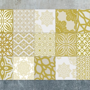 Eclectische mosterdvinylmat, geel linoleumtapijt, grijze vinylvloermat, patchwork vinyltapijt, pvc-mat, vinylvloeren, vinyltapijten en matten