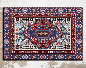 Colorful Oriental Rug Vinyl Mat, Purple Vinyl Rug, Red Linoleum Rug, Ethnic Vinyl Floor Mat, PVC Mat, Vinyl Flooring, Kitchen Mats For Floor