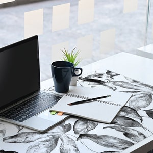 Aquarell Blatt Schreibtischkissen Schwarze Tastaturmatte | Etsy