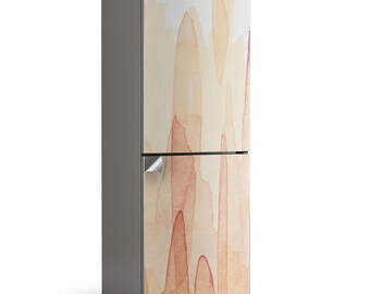 Pegatina para refrigerador con manchas de pintura abstracta, beige, extraíble, regalo de inauguración