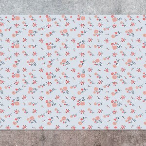 Red Wildflowers In The Countryside Vinyl Mat, Gray Vinyl Rug, Red Linoleum Rug, Flowers Vinyl Floor Mat, Floor Mat, Area Rug, Comfort Mat