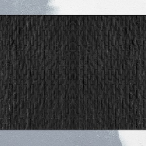 Coal Black Brick Rug Vinyl Mat, Black Vinyl Floor Mat, Dark Vinyl Rug, Minimalist Linoleum Rug, Kitchen Mat, Area Rug, Art Mat