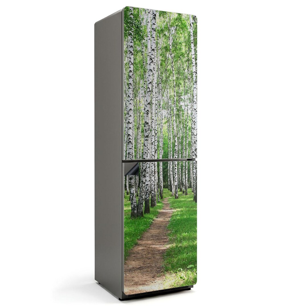 Alley of Trees in the Forest Fridge Magnetic Decal, Green Aesthetic ...