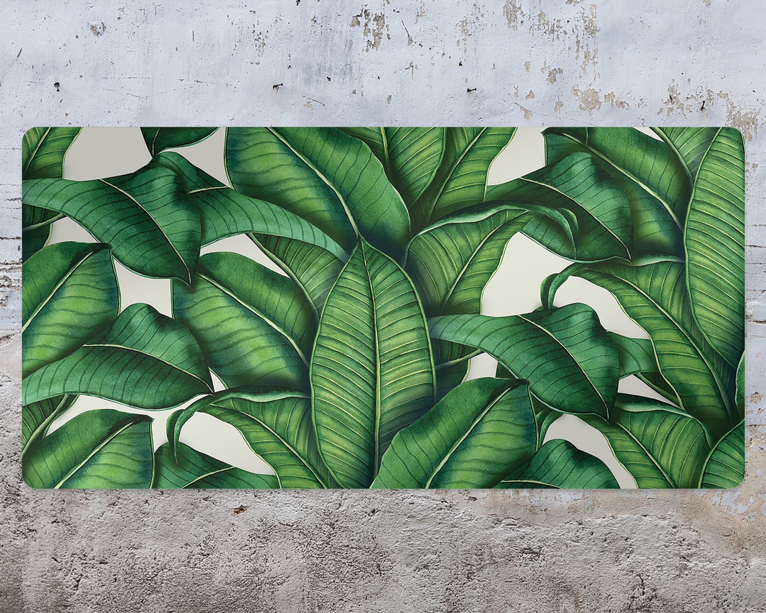 Botanical Leaves Desk Pad Green Desk Blotter Beige Keyboard Etsy