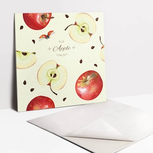 Red Apples Tile Stickers, Peel and Stick Tiles, Food Tile Stickers, Red Decal Decoration, Floor Tile Stickers, Pack of 9