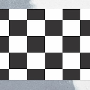 Chessboard Vinyl Mat, Black Vinyl Rug, White Linoleum Rug, Geometric Vinyl Floor Mat, Floor Mat, Decorative Mat, Kitchen Mats For Floor