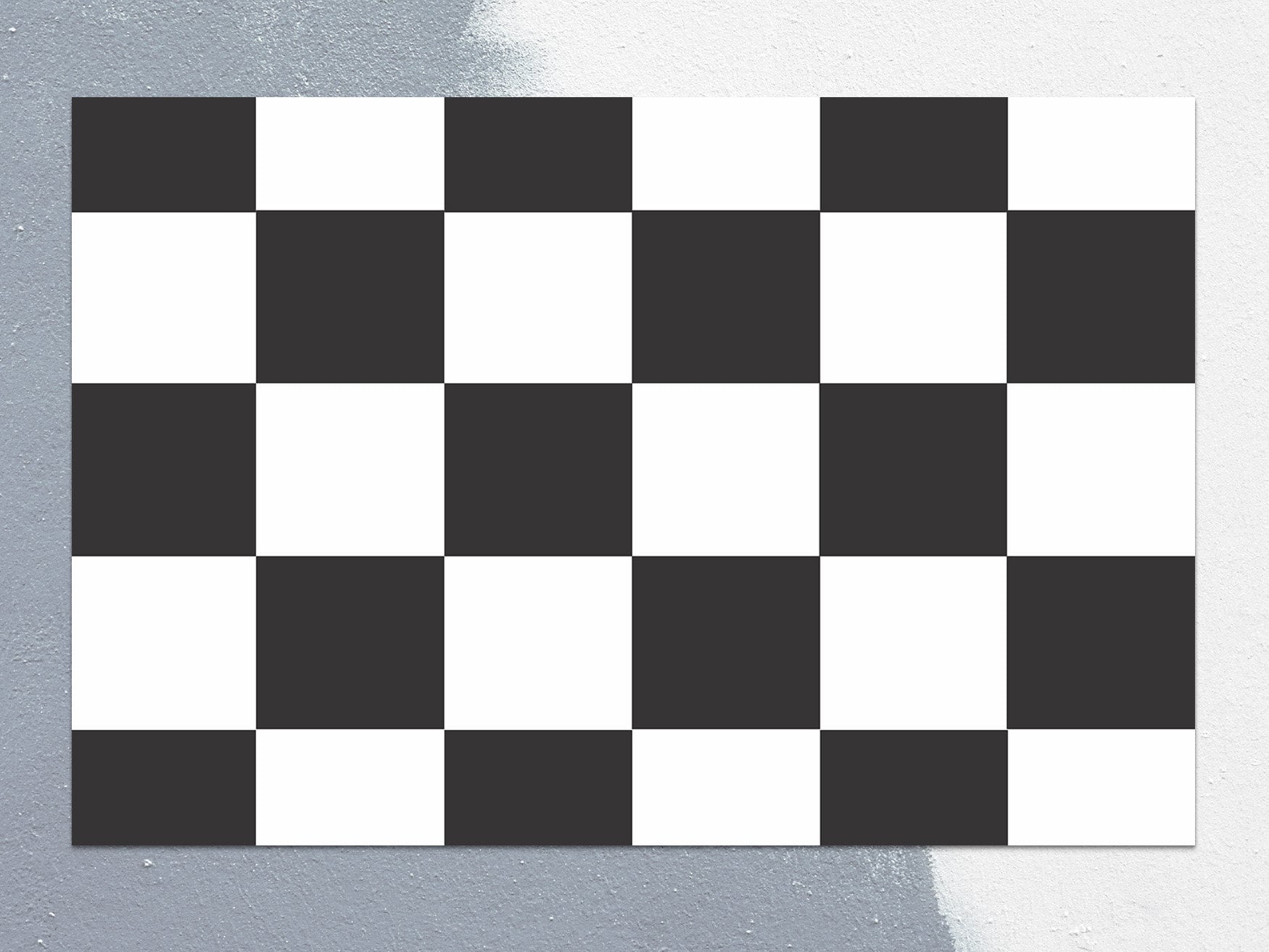 Chessboard Vinyl Mat, Black Vinyl Rug, White Linoleum Rug, Geometric ...