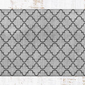 Moroccan Rug Light Gray Vinyl Mat, Gray Vinyl Floor Mat, Black Vinyl Rug, Moroccan Linoleum Rug, Linoleum Mat, Kitchen Mats For Floor