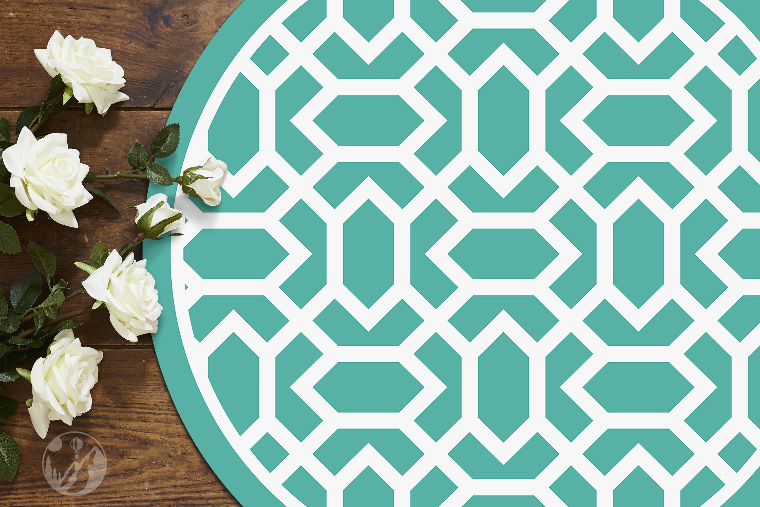 Trellis Round Rug Round Vinyl Mat Geometric Vinyl Floor Mat Etsy