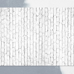 White Irregular Brick Rug Vinyl Mat, White Vinyl Floor Mat, Gray Vinyl Rug, Stone Linoleum Rug, PVC Mat, Decorative Mat, Art Mat