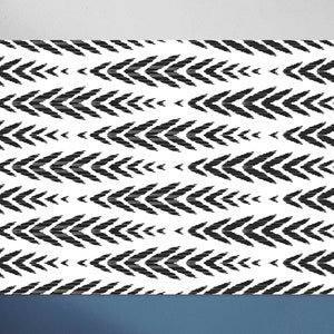 Black Rye On A White Background Vinyl Mat, Geometric Vinyl Mat, Black and White Vinyl Rug, Linoleum Rug, Kitchen Decor, Vinyl Rugs and Mats