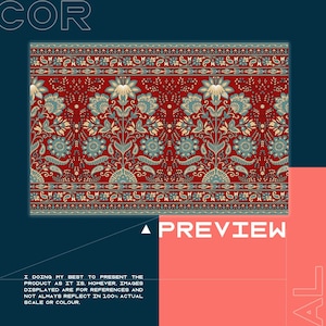 Blauwgrijs kruid op rood vinyltapijt, oosterse vinylmat, rode en grijze vinylvloermat, linoleummat, karpet, comfortmat