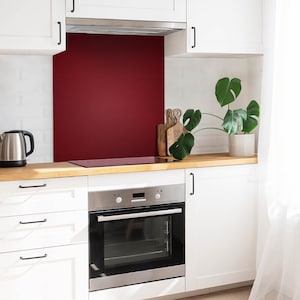 Burgundy Color Tile Stickers, Removable Tiles, Solid color Tile Stickers, Claret Decal Decoration, Kitchen Tile Stickers, Pack of 9