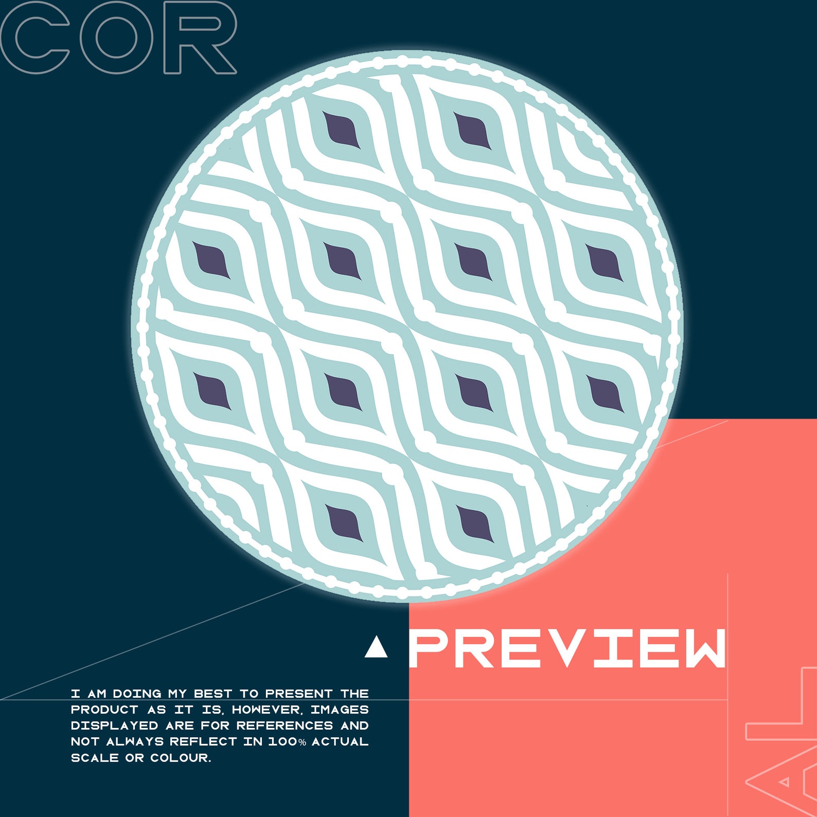 Wave Round Rug Round Vinyl Mat Geometric Vinyl Floor Mat | Etsy