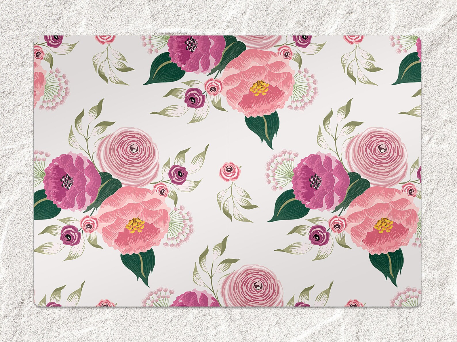 Pink Spring Floral Chair Mat Pink Vinyl Floor Mat Beige Etsy