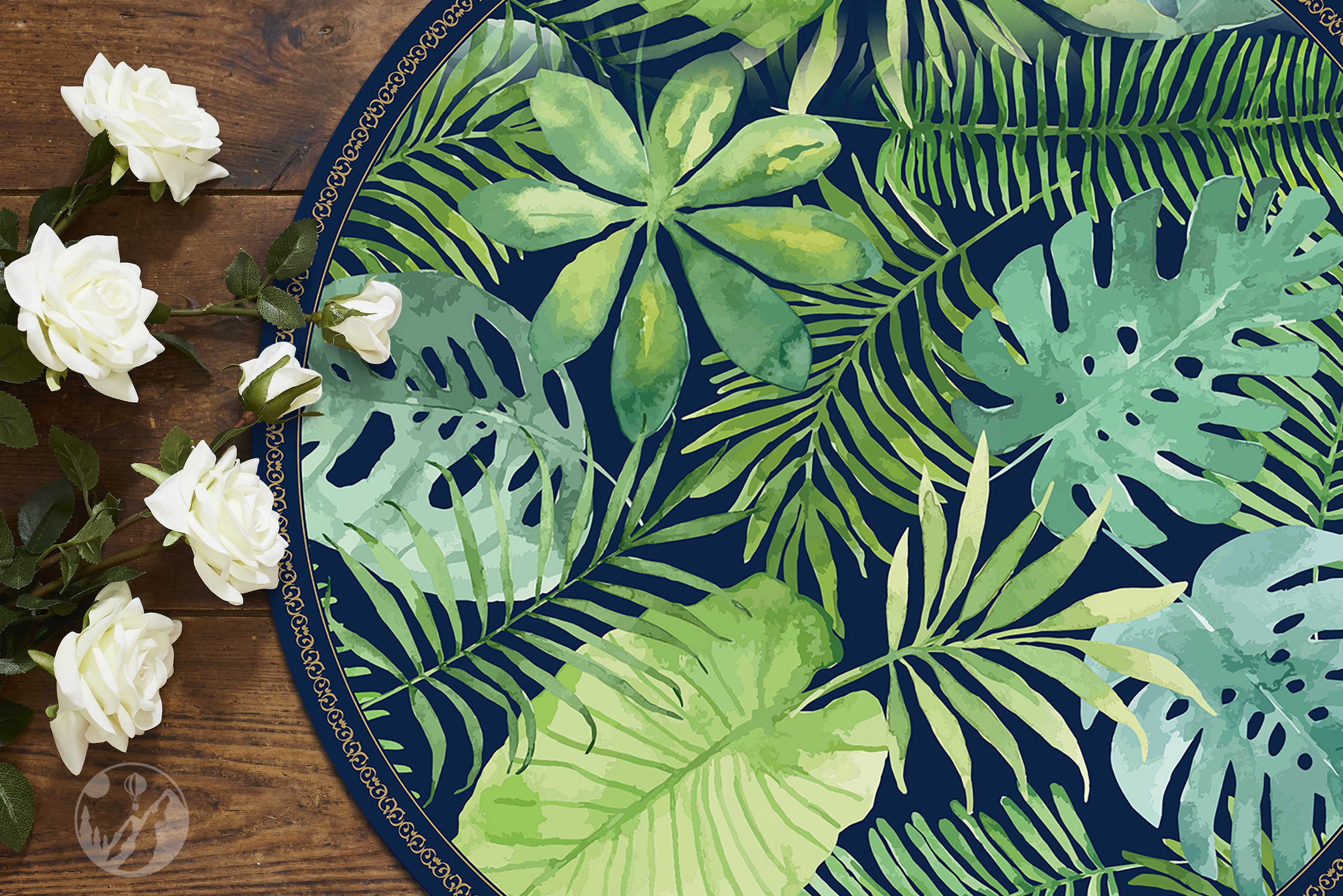 Monstera Round Rug Round Vinyl Mat Plants Vinyl Floor Mat Etsy