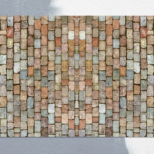 Old Colored Brick Wall Vinyl Mat, Brown Linoleum Rug, Gray Vinyl Floor Mat, Solid Vinyl Rug, Kitchen Mat, Area Rug, Kitchen Mats For Floor