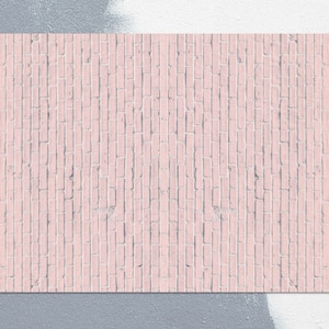 Pink Brick Rug Vinyl Mat, Pink Vinyl Floor Mat, Gray Vinyl Rug, Solid Linoleum Rug, Linoleum Mat, Decorative Mat, Comfort Mat