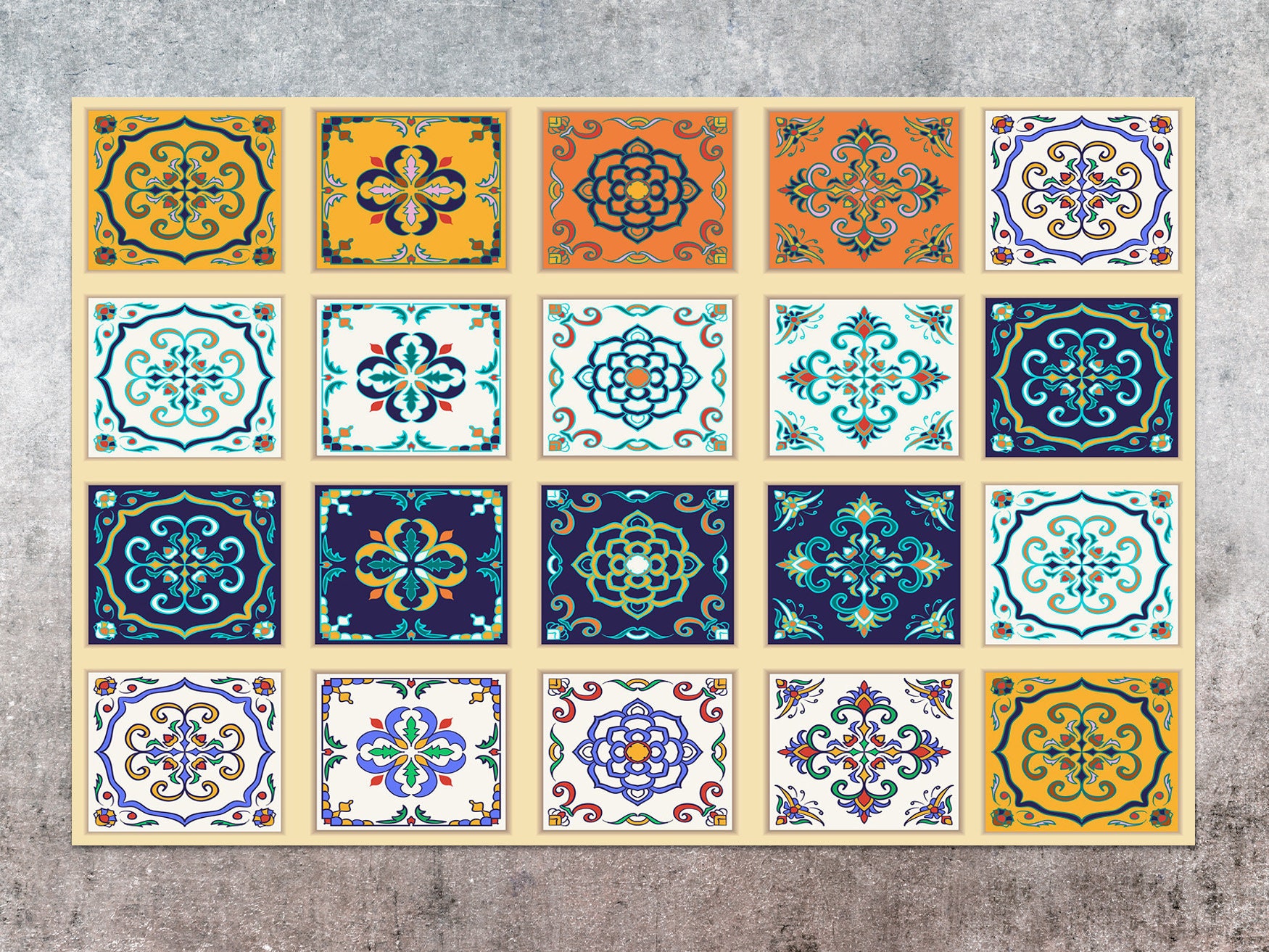 Alfombra de vinilo para cocina con diseño de azulejos mediterráneos,  alfombra de linóleo, alfombra de suelo de PVC azul, alfombra de lino para  baño grande Madrid -  México