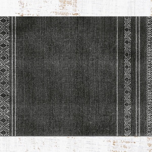 Africa Rug Dark Gray Vinyl Mat, Black Vinyl Floor Mat, Gray Vinyl Rug, African Linoleum Rug, Linoleum Mat, Vinyl Flooring, Comfort Mat