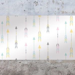 Tribal Arrow Desk Pad, White Keyboard Mat, Yellow Desk Protector, Boho Desk Blotter, Office Decor, Desk Cover, Desk Accessories