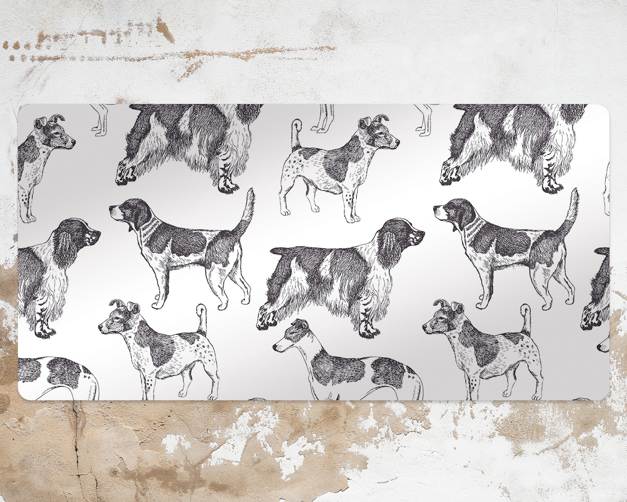 Hunde Schreibtischauflage Schwarze Tastaturmatte Weißer | Etsy