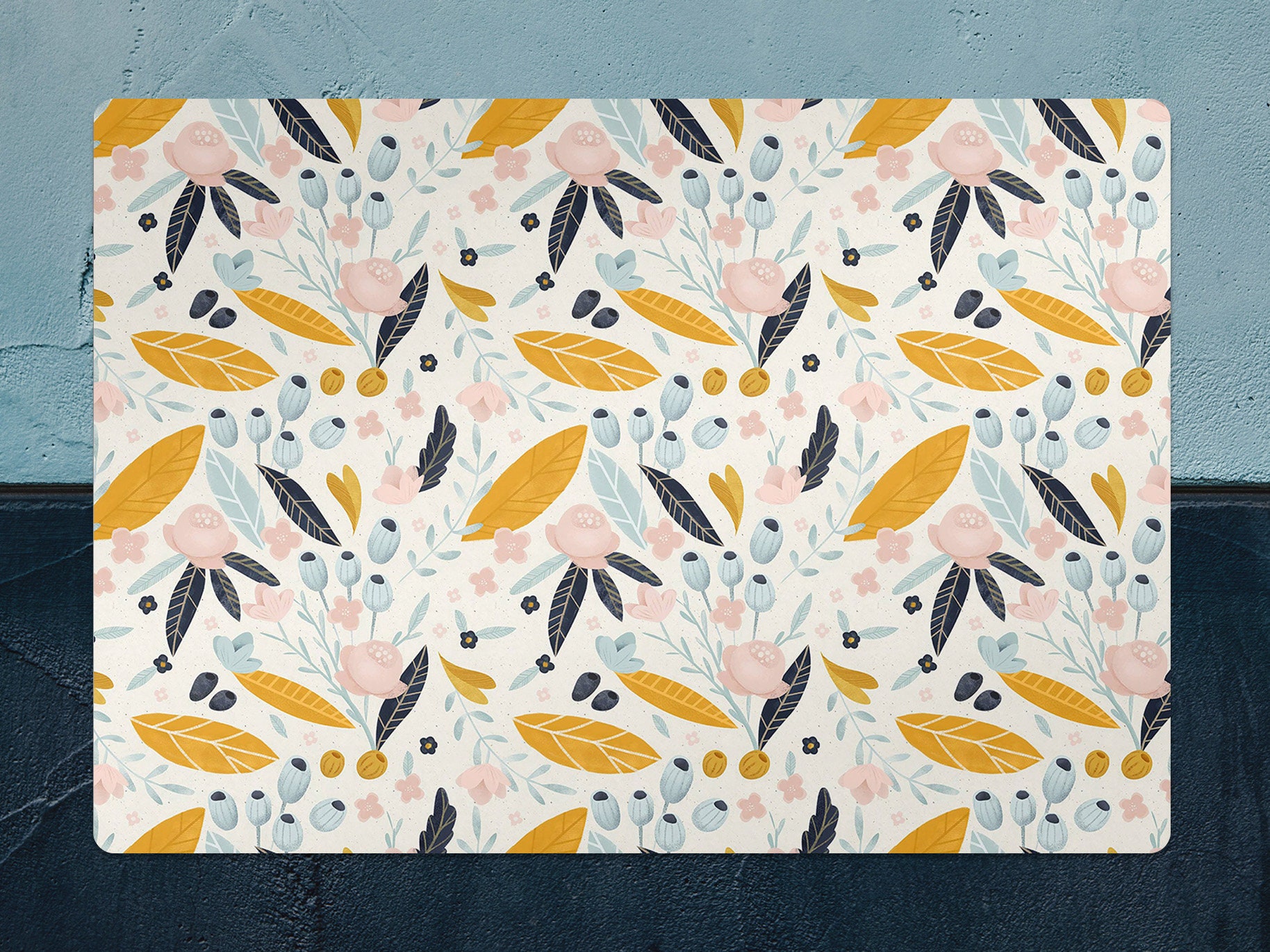 Pastell Blumen Stuhlmatte Orange Vinyl Bodenmatte Blaue | Etsy