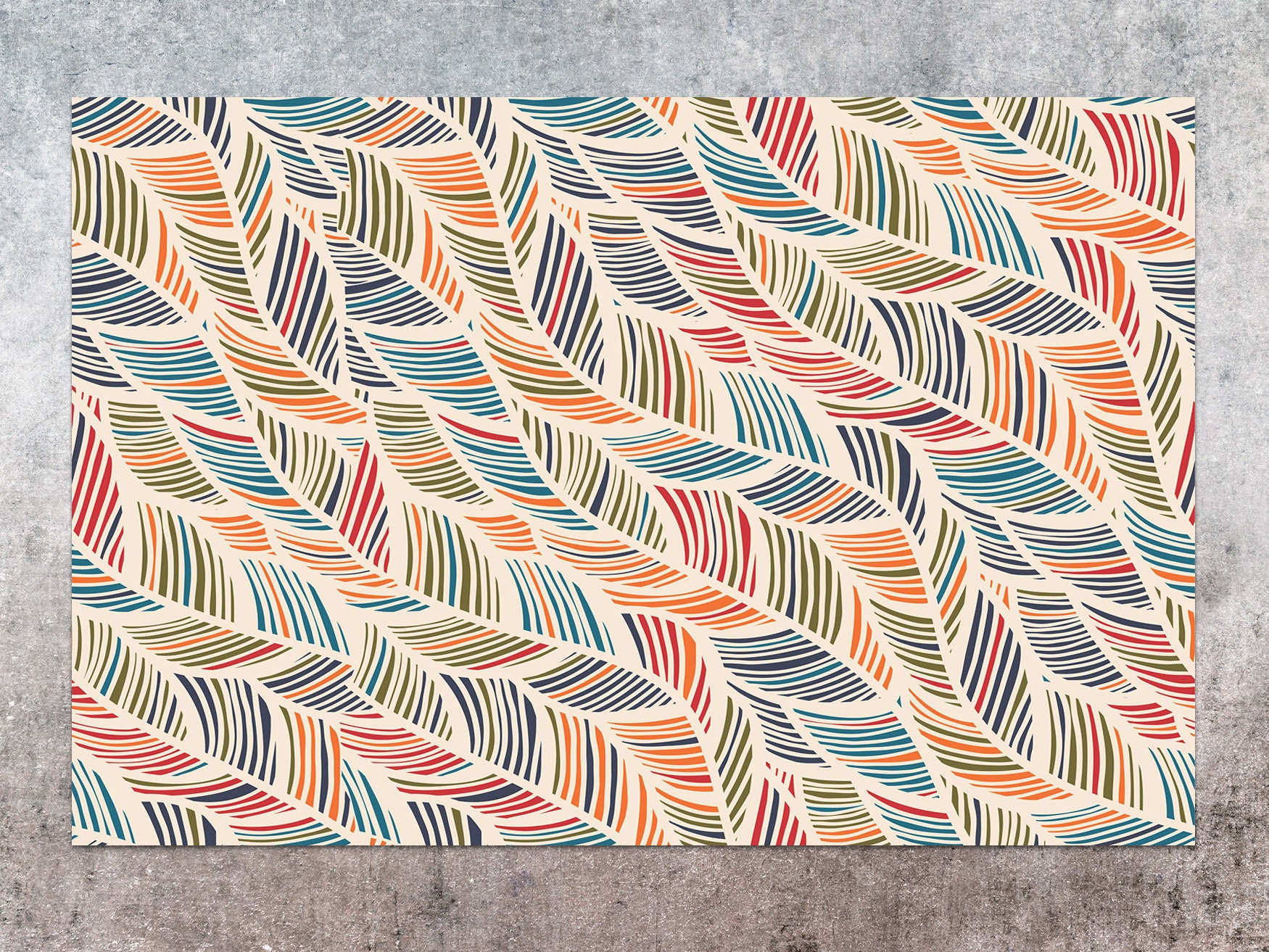 Colorful Autumn Leaves Rug Vinyl Mat Blue Vinyl Floor Mat | Etsy