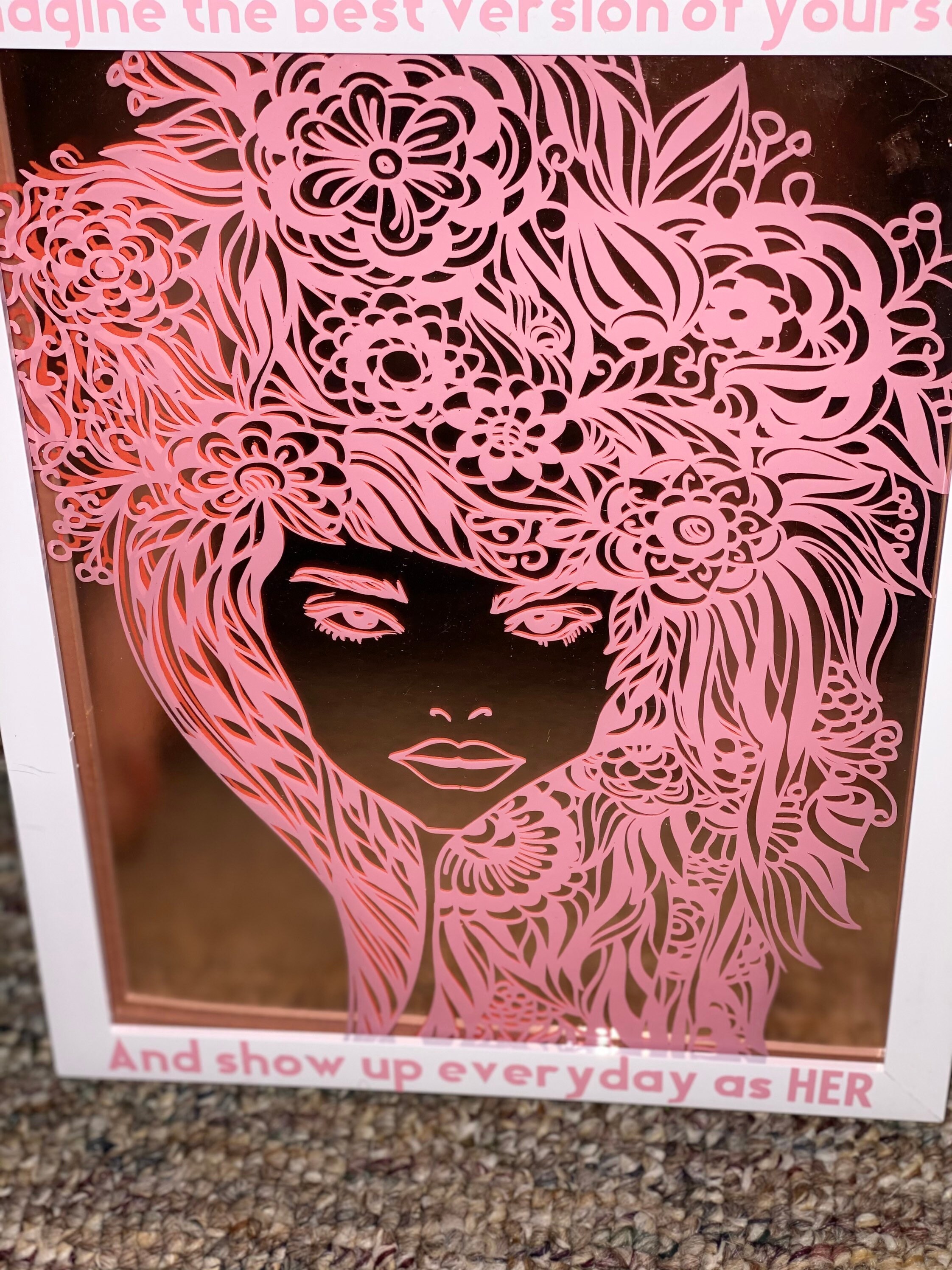 Flower hair girl wall decor Etsy