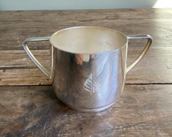 Vintage Four Seasons Hotel Silver Sugar Bowl Marlboro Plate by Morton-Parker Canada Mid-Century Modern Hotelware, E.P.N.S. Two-Handled Bowl
