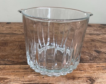 Vintage Crisa Kristalino Glass Ice Bucket – Mid-Century Modern Fluted Clear Barware – Made in Mexico