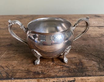 Vintage Viners of Sheffield Silver-Plated Sugar Bowl - Footed Victorian Style - Matches Coffee Pot - Made in England