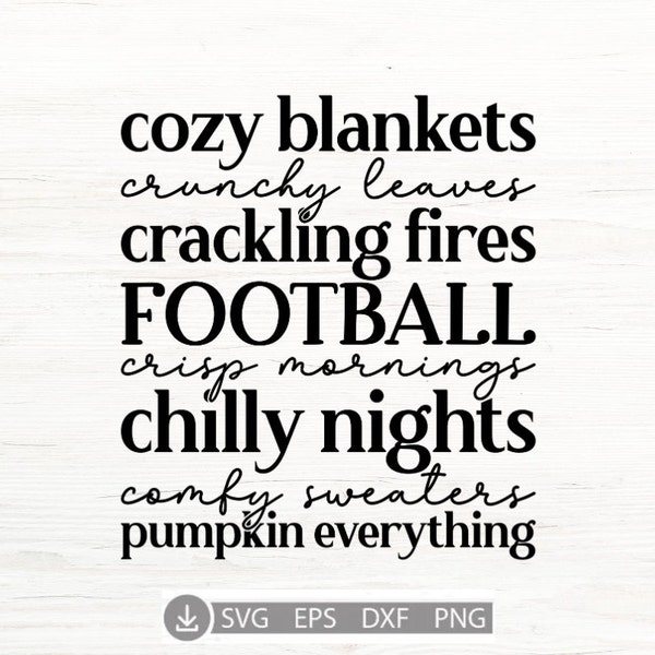 Cozy Blankets Crunchy Leaves SVG, Fall Svg, Fall List Svg, Fall Bucket List Svg, Cozy Blankets Crunchy Leaves Cut Files, Cricut, Png, Svg