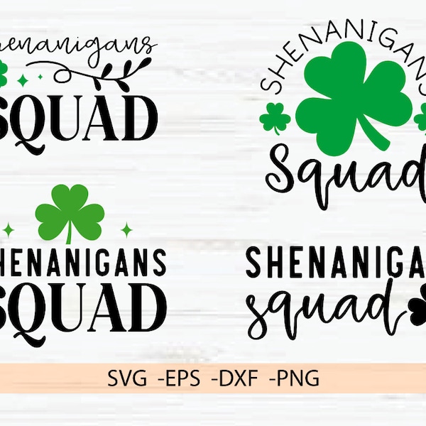 Shenanigans Squad Svg,St Patricks Svg Bundle ,Saint Patricks Day Svg ,Lucky Svg,Svg files for cricut,Instant Download, Digital Download