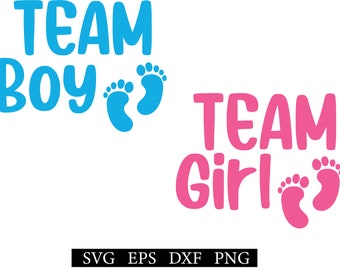 Team Boy SVG, Team Girl SVG, Team Boy png, Team Girl png, Gender Reveal svg, Baby Announcement svg, Team Boy Girl PDF