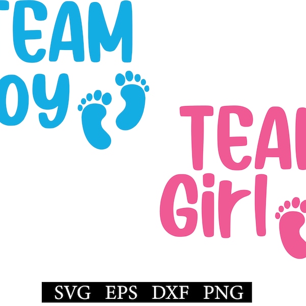 Team Boy SVG, Team Girl SVG, Team Boy png, Team Girl png, Gender Reveal svg, Baby Announcement svg, Team Boy Girl PDF