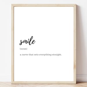 Smile Digital Download, Digital Print, Wall Art, Smile Poster