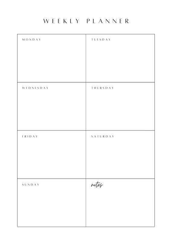 Weekly Planner Printable Digital Download Bundle | Etsy