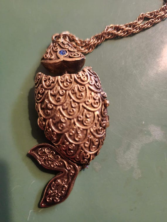 Vintage Max Factor Solid Perfume Pendant, Gold To… - image 2