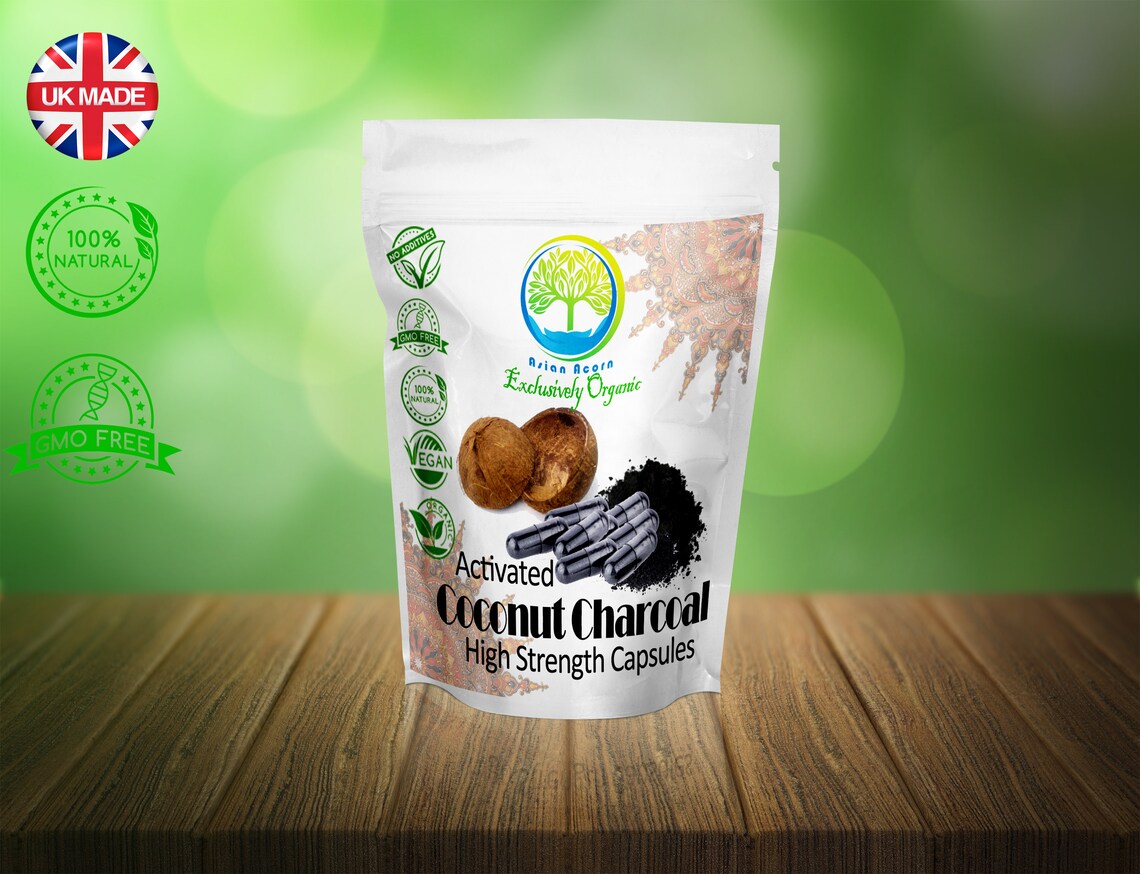 Activated Charcoal Coconut shell 500mg Capsules Wind Relief Etsy