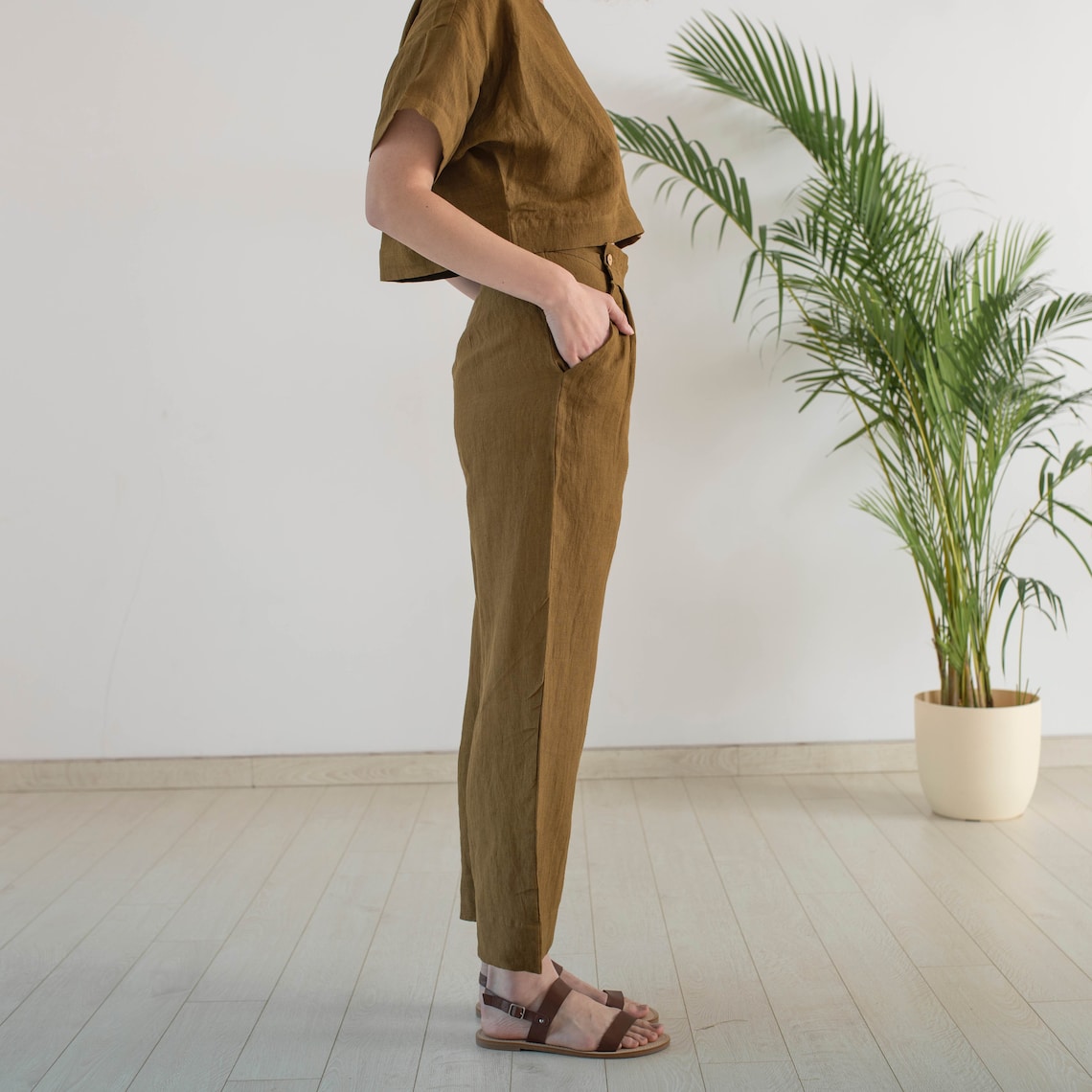 Linen Top and Pant Set for Womensustainable Linen Coord Set Etsy