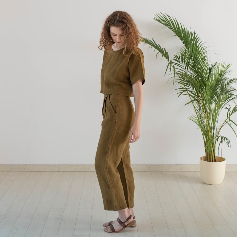 Linen Top and Pant Set for Womensustainable Linen Coord Set Etsy