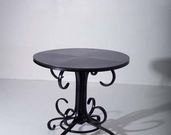 Zwarte ronde Italiaanse Art Deco tafel