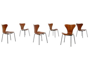 Set of Six Chairs by Arne Jacobsen M. Butterfly for the Brazilian Airline, 1950s