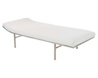 American Daybed by Jules Heumann in White Bouclè and Steel