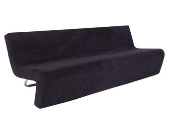 Italian Sofa in Black Velvet and Steel by MDF Italia